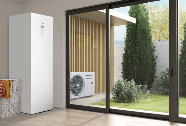 Panasonic Aquarea air-to-water heat pump system installed at a home